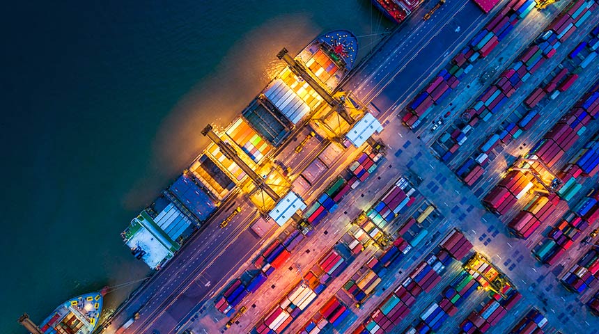 Aerial View of Trade Port