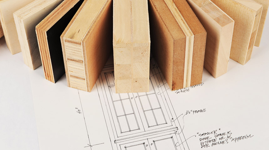 Blueprints and Plywwod and Panel Samples