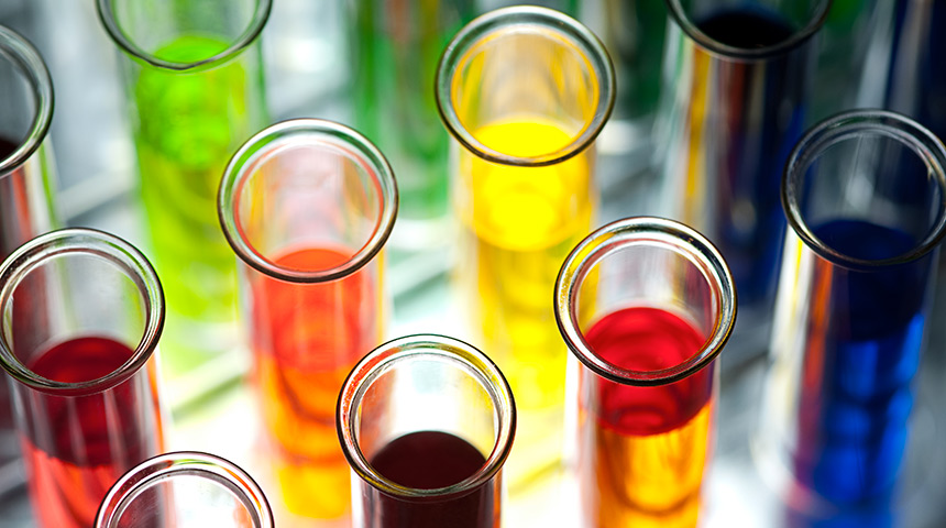 Test Tubes With Chemicals