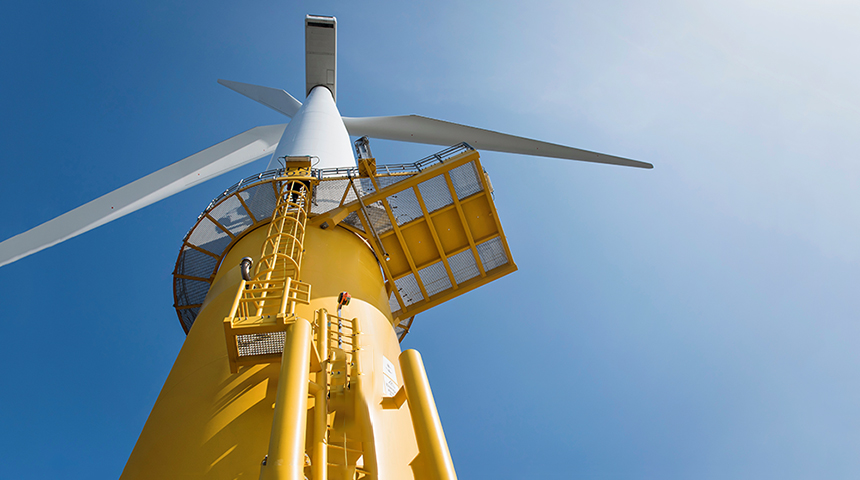 Engineers Climbing Wind Turbine