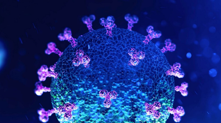Blue Virus Cell