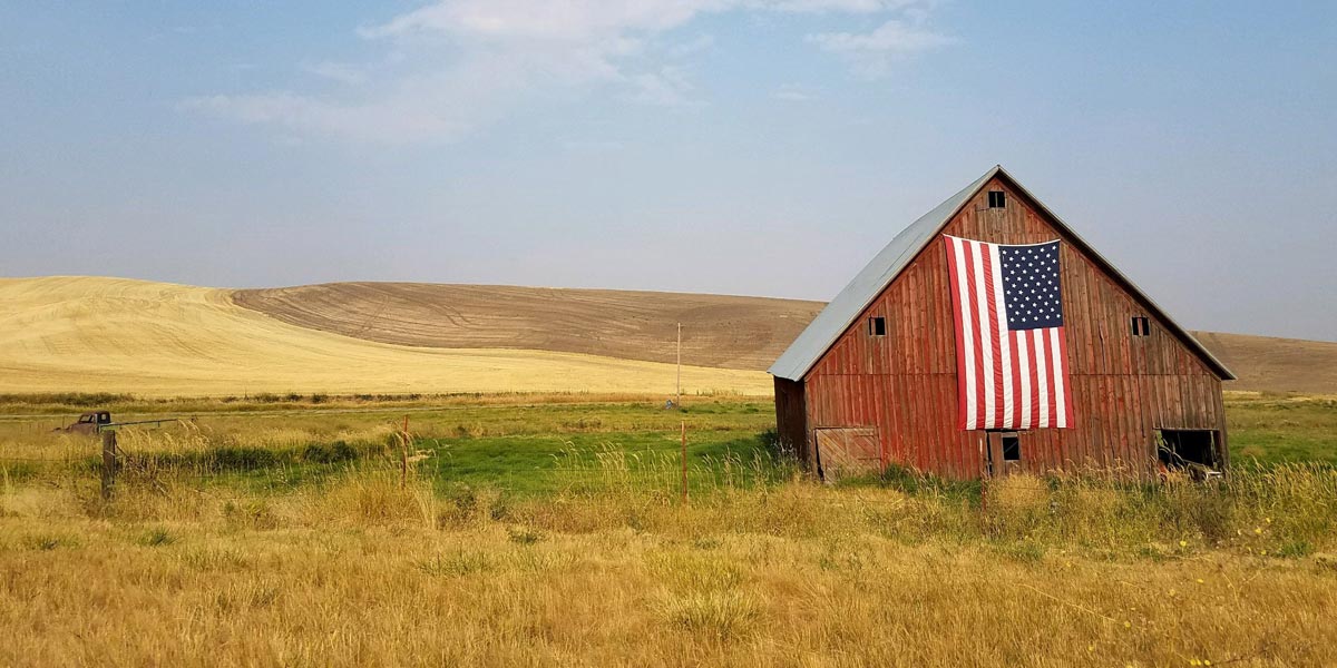 barn house in field