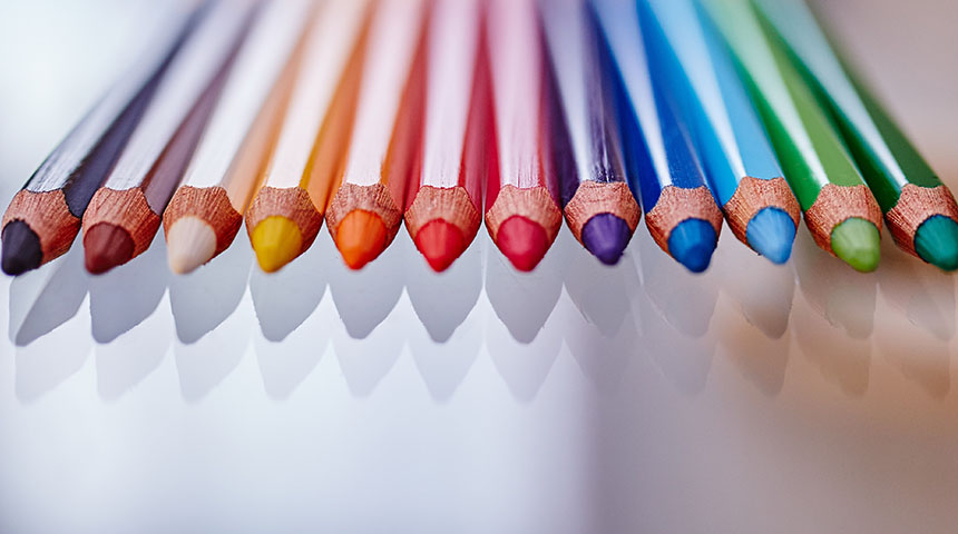 Close-up colorful crayons