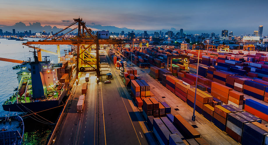 Containers at harbour