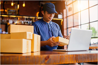 Courier Checking Packages